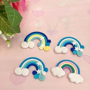 Blue Rainbows with stars clay charms